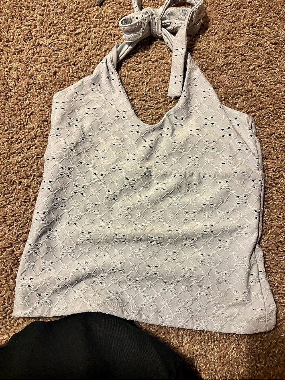 Aeropostale Light Blue Eyelet Halter Top Size Small